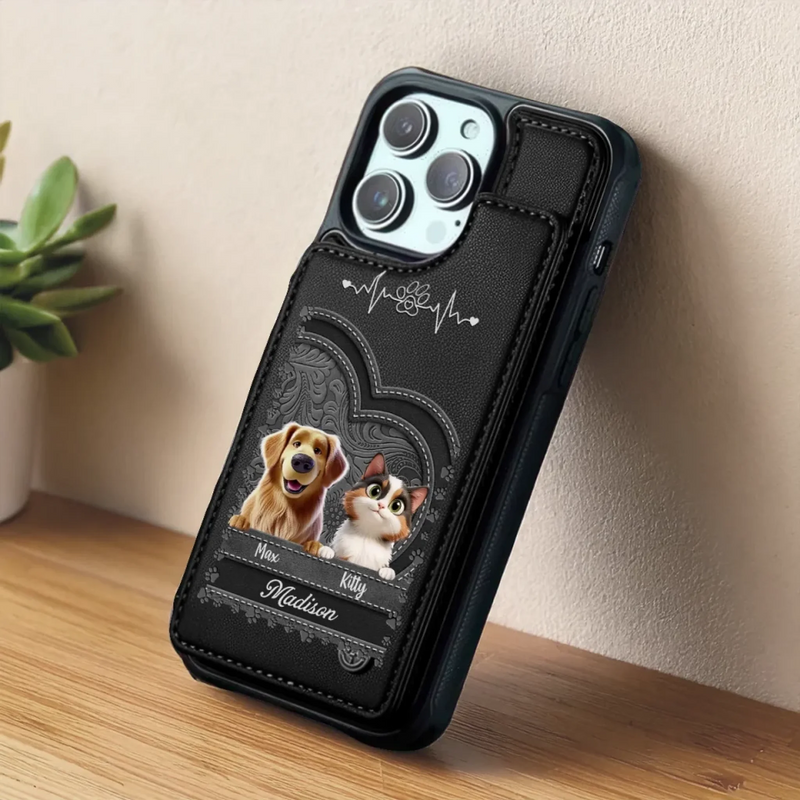 Fur Ever Loved - Dog & Cat Personalized Custom Leather Flip Wallet Phone Case - Gift For Pet Owners, Pet Lovers