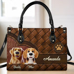 Custom Pet Name Gifts for Dog Lovers - Personalized Leather Handbag