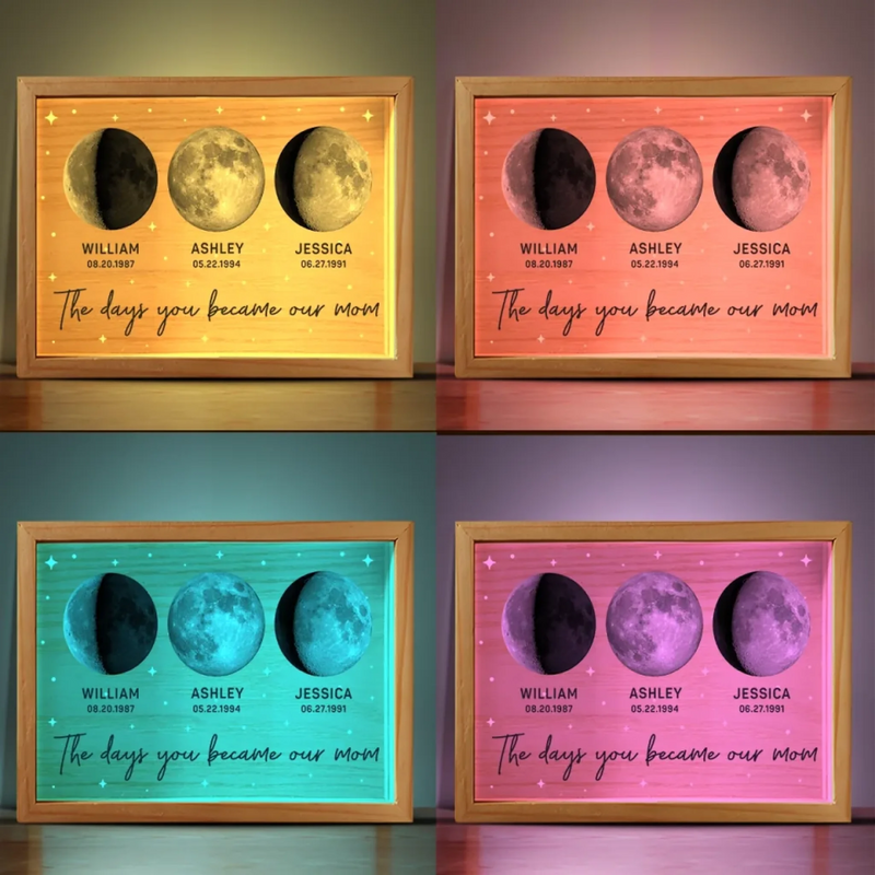 The Day You Became Our Forever - Family Personalized Custom Frame Light Box - Mother's Day, Gift For Mom, Grandma