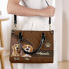 Tails Of Love And Friendship - Dog Personalized Custom Leather Handbag - Gift For Pet Owners, Pet Lovers