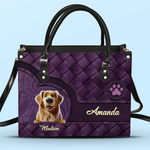 Custom Pet Name Gifts for Dog Lovers - Personalized Leather Handbag