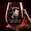 Raising Tiny Humans, One Sip At A Time - Family Personalized Custom Wine Glass - Mother's Day, Gift For Mom, Grandma