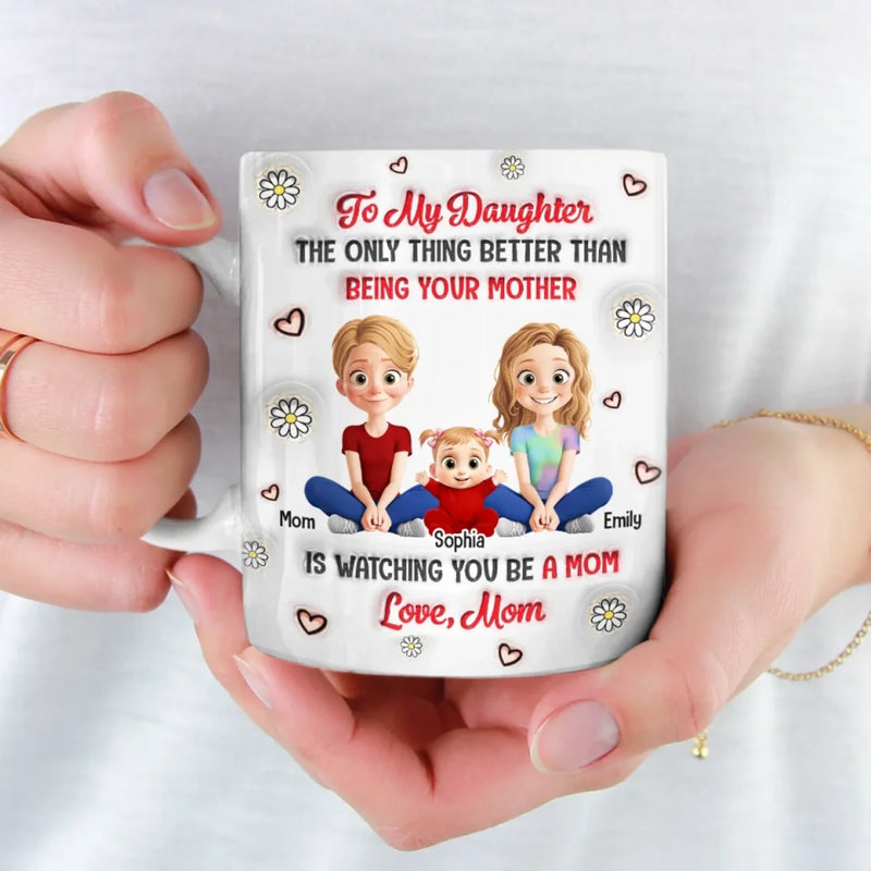 Custom Name Mother Daughter Gifts for New Moms - Personalized Mugs