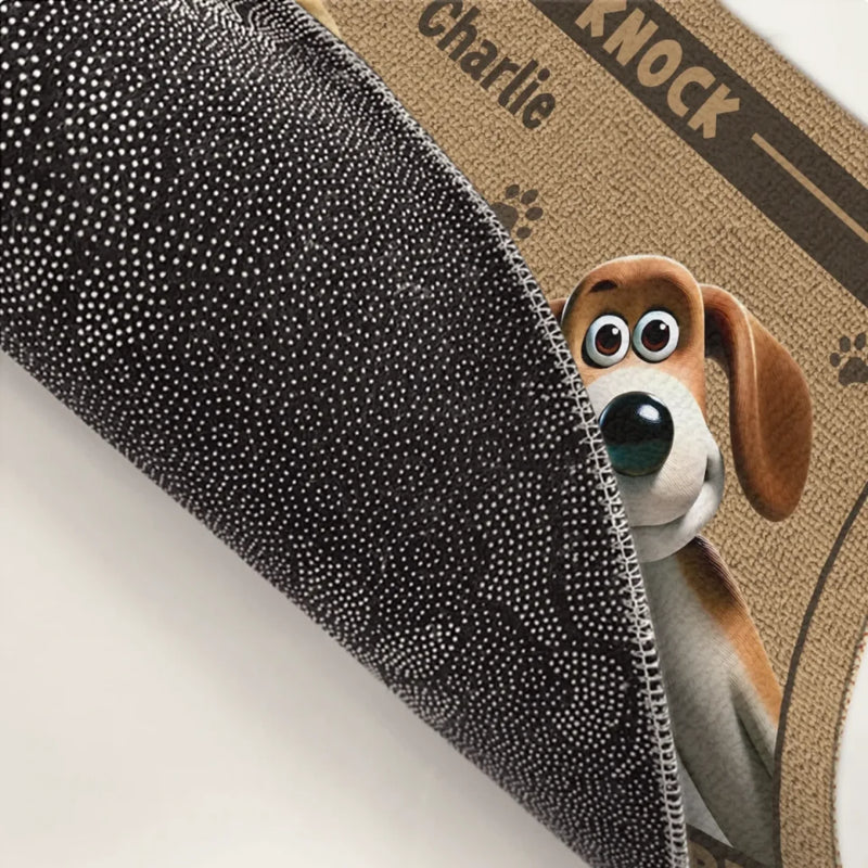 Forget Knocking, We Heard You A Mile Away - Dog Personalized Custom Home Decor Decorative Mat - House Warming Gift For Pet Owners, Pet Lovers