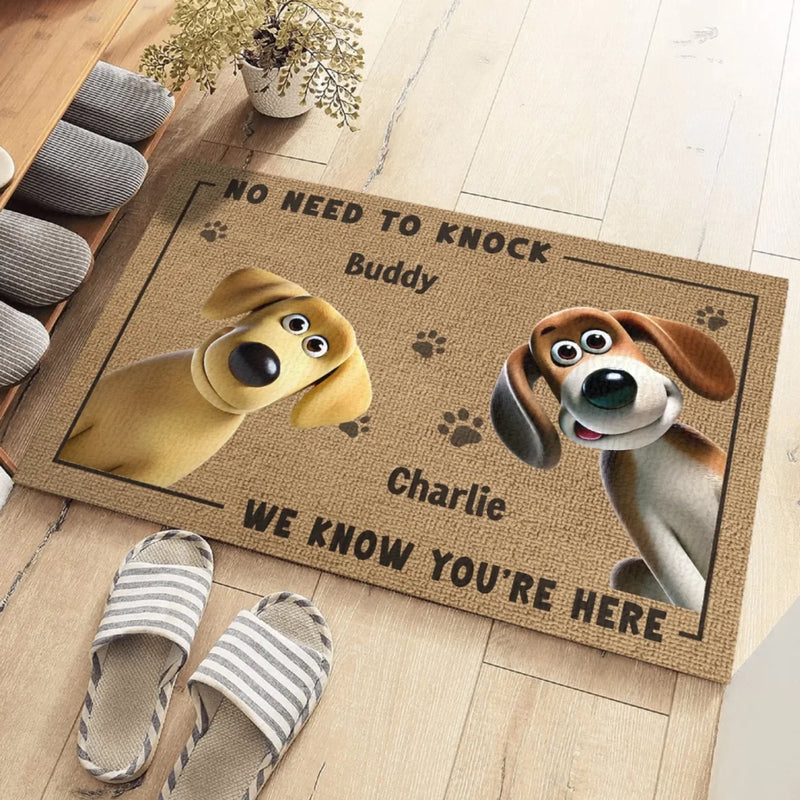 Our Pawsome Greeters Are Always On Duty - Dog Personalized Custom Home Decor Decorative Mat - House Warming Gift For Pet Owners, Pet Lovers