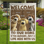 Custom Name Funny Dog Welcome Gifts for Dog Lovers - Personalized Flag