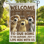 Custom Name Funny Dog Welcome Gifts for Dog Lovers - Personalized Flag