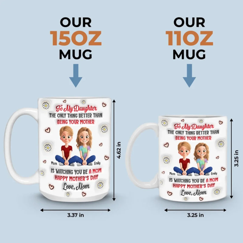 Motherhood, The Most Beautiful Journey - Family Personalized Custom 3D Inflated Effect Printed Mug - Mother's Day, Gift For Mom, Grandma