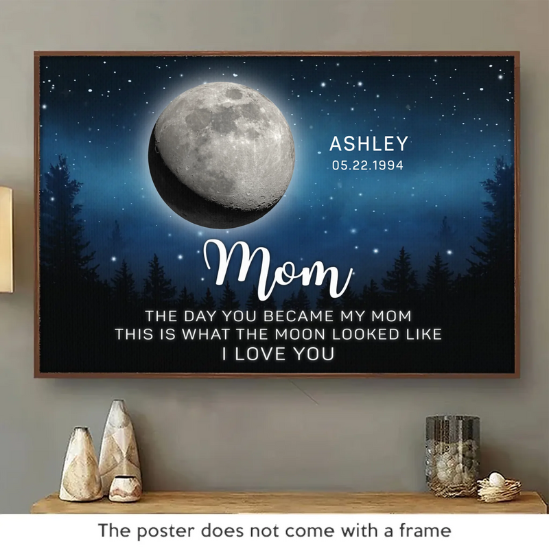 Custom Name Moon Phase Mom Gifts - Personalized Poster
