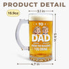 Here's To Dad, The Man Behind Our Cheers - Family Personalized Custom Glass Beer Mug - Father's Day, Gift For Dad, Grandpa