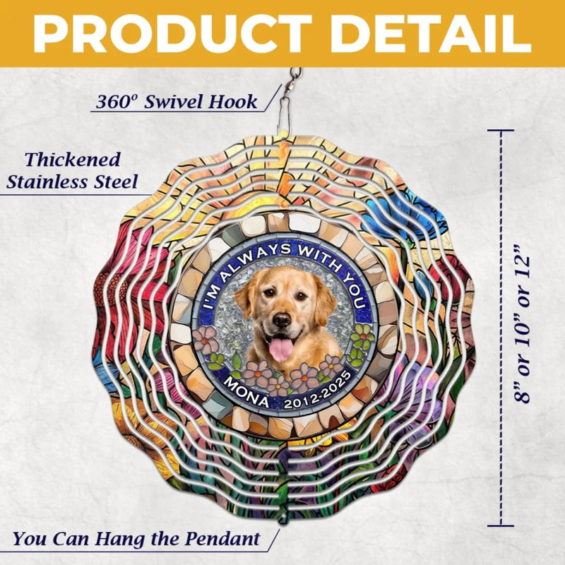 Custom Pet Photo Memorial Decor - Personalized Wind Spinner