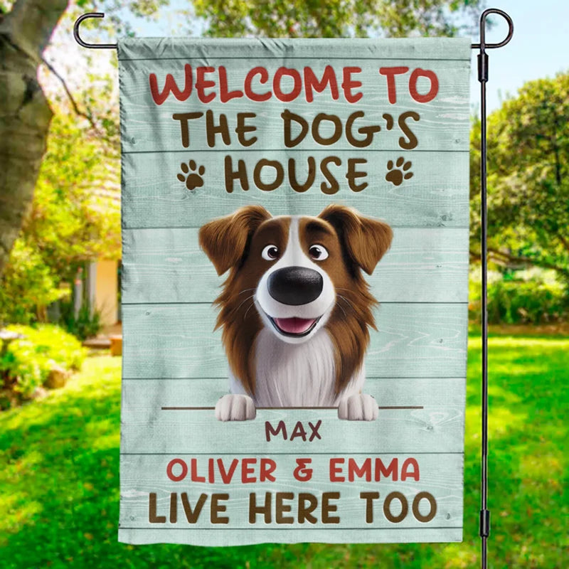 Custom Name Dog's House Gifts for Dog Lovers - Personalized Flag