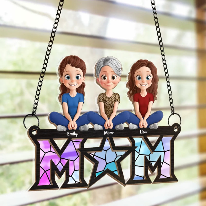 Mom, Our Guiding Star And Greatest Blessing - Family Personalized Window Hanging Suncatcher Ornament - Mother's Day, Gift For Mom, Grandma
