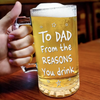 Custom Photo For The Drinking Legend - Family Personalized Custom Glass Beer Mug - Father's Day, Gift For Dad, Grandpa
