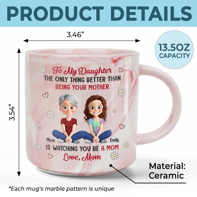 My Greatest Treasure Is You - Family Personalized Custom Marble Mug - Mother's Day, Gift For Mom, Grandma