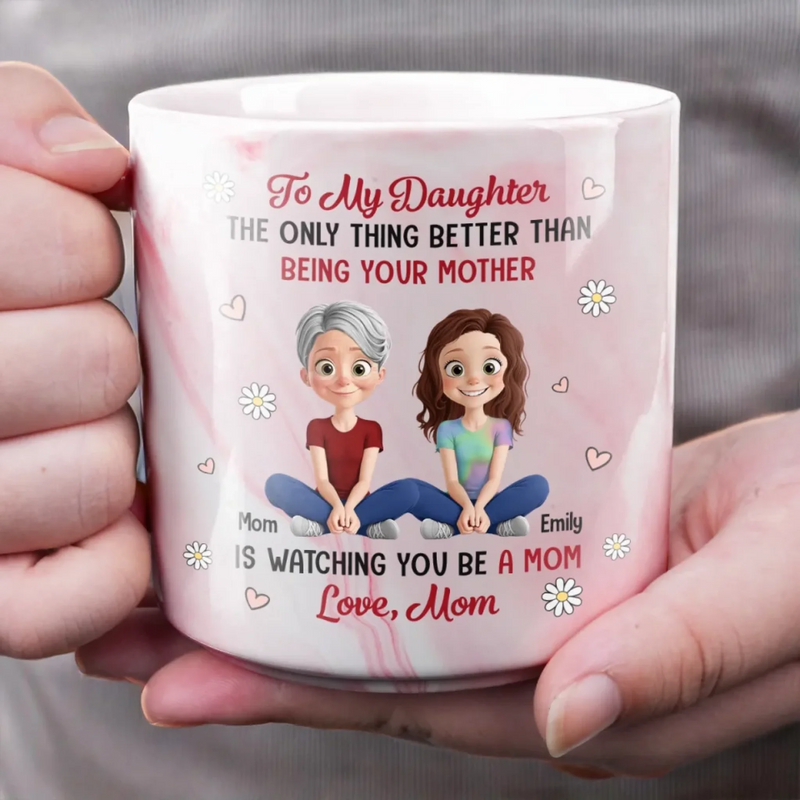 My Greatest Treasure Is You - Family Personalized Custom Marble Mug - Mother's Day, Gift For Mom, Grandma