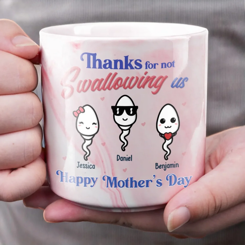 We Are Your Greatest Miracle - Family Personalized Custom Marble Mug - Mother's Day, Gift For Mom, Grandma