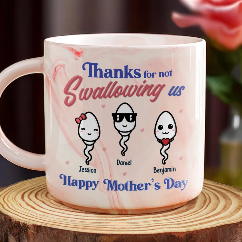 We Are Your Greatest Miracle - Family Personalized Custom Marble Mug - Mother's Day, Gift For Mom, Grandma