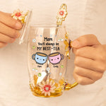 Custom Name Best-Tea Gifts for Mom - Personalized Flower Tea Cup