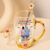 You Are My Forever Blessing - Family Personalized Custom Enamel Flower Tea Cup With Lid & Spoon - Mother's Day, Gift For Mom, Dad, Daughter