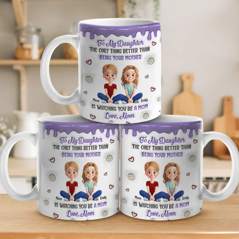A Mother’s Love Knows No Bounds - Family Personalized Custom 3D Inflated Effect Printed Mug - Mother's Day, Gift For Mom, Daughter