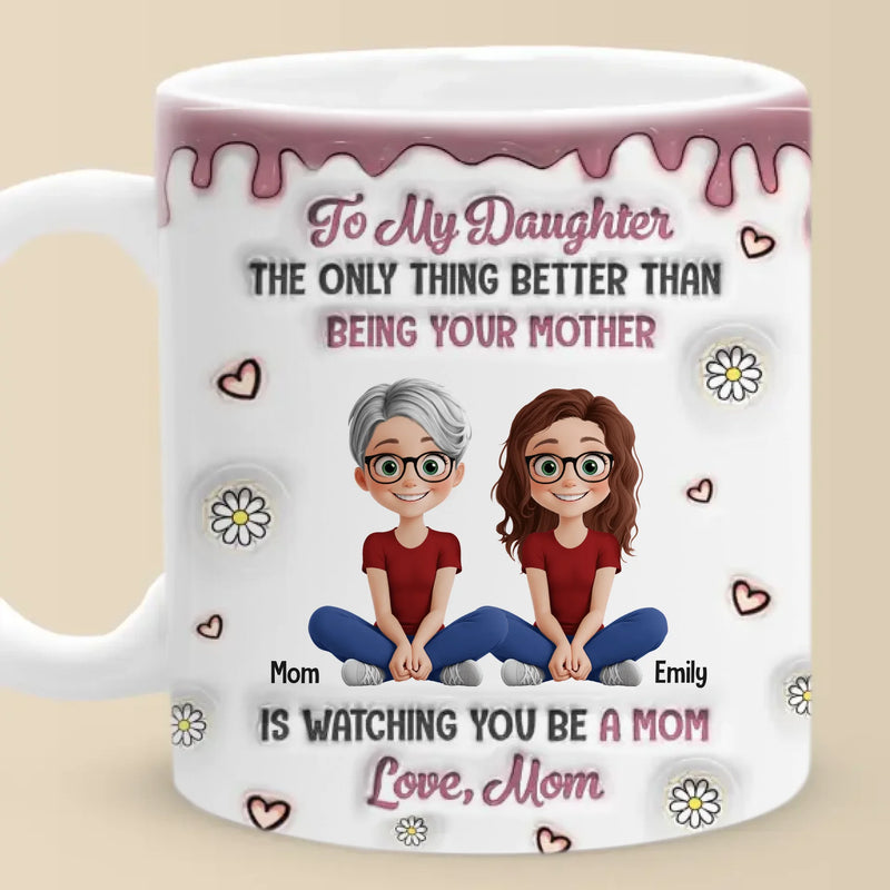 A Mother’s Love Knows No Bounds - Family Personalized Custom 3D Inflated Effect Printed Mug - Mother's Day, Gift For Mom, Daughter