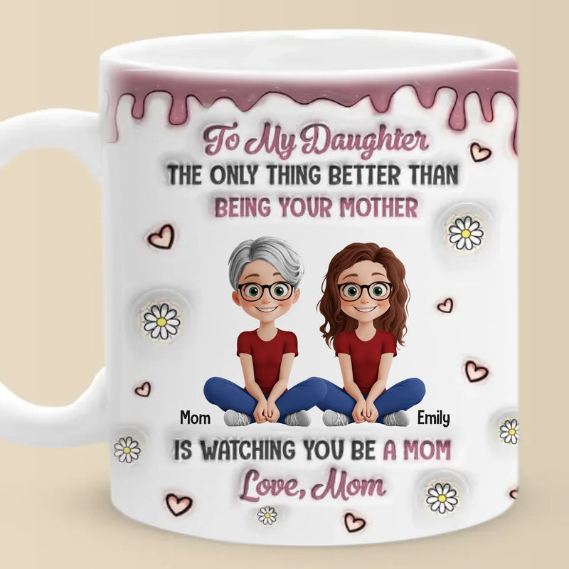 A Mother’s Love Knows No Bounds - Family Personalized Custom 3D Inflated Effect Printed Mug - Mother's Day, Gift For Mom, Daughter