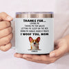 Dogs Are Joy In Fur - Dog Personalized Custom 14oz Stainless Steel Tumbler With Handle - Gift For Pet Owners, Pet Lovers