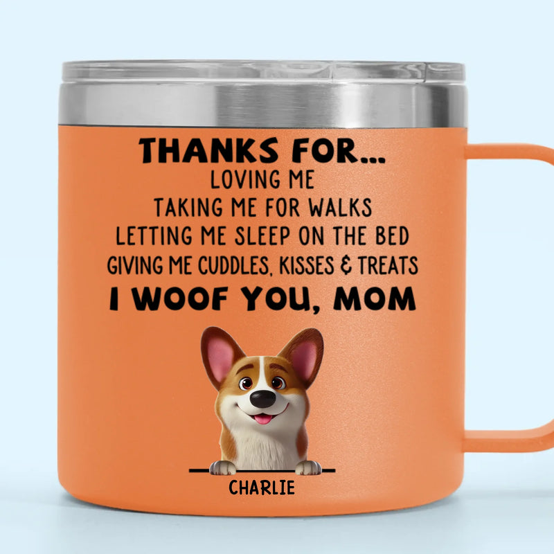 Dogs Are Joy In Fur - Dog Personalized Custom 14oz Stainless Steel Tumbler With Handle - Gift For Pet Owners, Pet Lovers