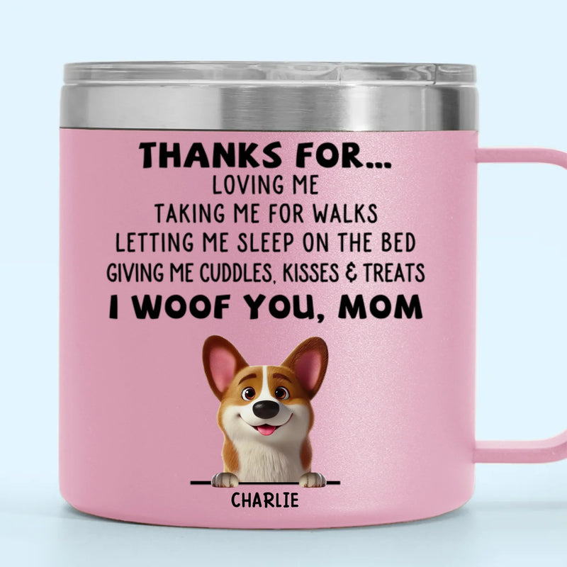 Dogs Are Joy In Fur - Dog Personalized Custom 14oz Stainless Steel Tumbler With Handle - Gift For Pet Owners, Pet Lovers