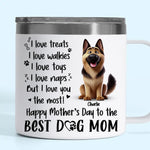 Custom Name Dog Mom Mother's Day Gifts - Personalized 14 Oz Tumbler With Handle