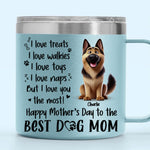 Custom Name Dog Mom Mother's Day Gifts - Personalized 14 Oz Tumbler With Handle