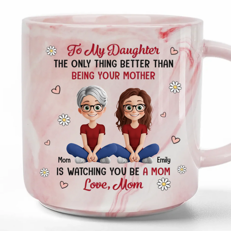 My Greatest Treasure Is You - Family Personalized Custom Marble Mug - Mother's Day, Gift For Mom, Grandma