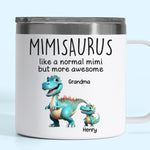Custom Name Dinosaur Gifts for Grandma - Personalized 14 Oz Tumbler With Handle