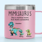 Custom Name Dinosaur Gifts for Grandma - Personalized 14 Oz Tumbler With Handle