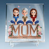 The Heart That Connects Us - Family Personalized Custom Square Shaped Acrylic Plaque - Mother's Day, Gift For Mom, Grandma