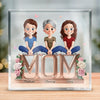 The Heart That Connects Us - Family Personalized Custom Square Shaped Acrylic Plaque - Mother's Day, Gift For Mom, Grandma