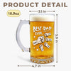 The Best Dad Deserves The Best Cheers - Family Personalized Custom Glass Beer Mug - Father's Day, Gift For Dad, Grandpa
