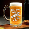 The Best Dad Deserves The Best Cheers - Family Personalized Custom Glass Beer Mug - Father's Day, Gift For Dad, Grandpa