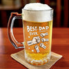The Best Dad Deserves The Best Cheers - Family Personalized Custom Glass Beer Mug - Father's Day, Gift For Dad, Grandpa