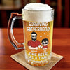 Cheers To Fatherhood - Family Personalized Custom Glass Beer Mug - Father's Day, Gift For Dad, Grandpa