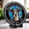 Custom Photo Cherished Forever, Loved Always - Memorial Personalized Custom Round Shaped Stone With Stand - Sympathy Gift For Pet Owners, Pet Lovers