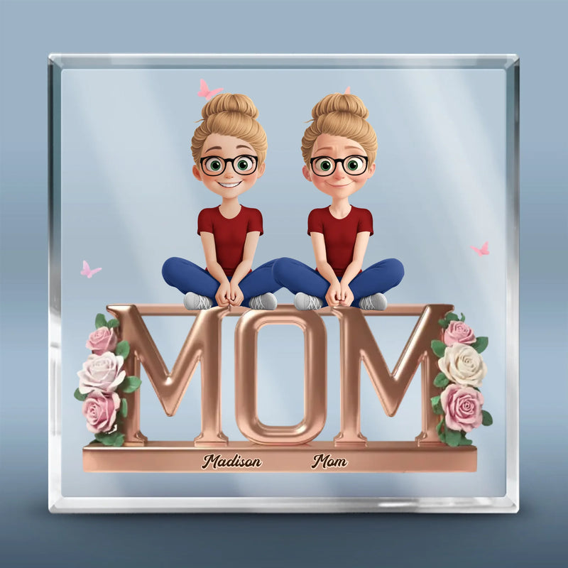 Custom Name Mom Gifts for Women - Personalized Shaped Acrylic Plaque