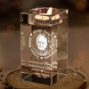 Custom Photo Your Love Leaves A Memory - Memorial Personalized Custom 3D Crystal Photo Laser Engraved, Crystal Candle Holder - Sympathy Gift For Family Members