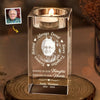 Custom Photo Your Love Leaves A Memory - Memorial Personalized Custom 3D Crystal Photo Laser Engraved, Crystal Candle Holder - Sympathy Gift For Family Members