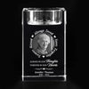 Custom Photo Your Love Leaves A Memory - Memorial Personalized Custom 3D Crystal Photo Laser Engraved, Crystal Candle Holder - Sympathy Gift For Family Members