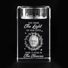 Custom Photo Love Leaves A Memory That Time Cannot Erase - Memorial Personalized Custom 3D Crystal Photo Laser Engraved, Crystal Candle Holder - Sympathy Gift For Family Members