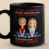 Bonded By Heart, United By Love - Family Personalized Custom Black Mug - Mother's Day, Gift For Mom, Daughter