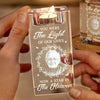 Custom Photo Love Leaves A Memory That Time Cannot Erase - Memorial Personalized Custom 3D Crystal Photo Laser Engraved, Crystal Candle Holder - Sympathy Gift For Family Members