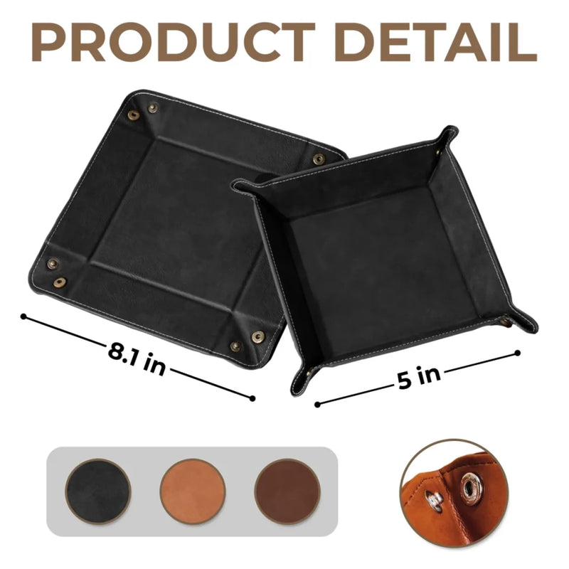Empty Your Pockets, Fill Our Hearts - Family Personalized Custom Leather Valet Tray - Father's Day, Gift For Dad, Grandpa